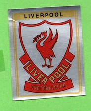 FOOTBALL 80 PANINI'S BADGE LIVERPOOL #188 NEW ORIGINAL BACK SILVER CREST