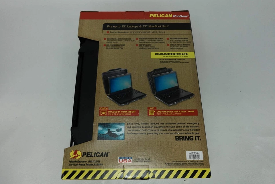 Nuevo estuche de transporte Pelican HardBack 1095 para cuaderno 15 negro Foto 2 de 4