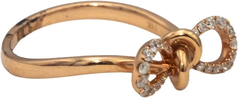 14k Rose Gold VS Round Diamond Bowtie Ribbon Ring 0.23CT Size 7.25 - Image 2 of 4