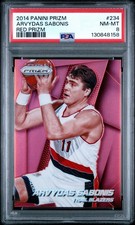ARVYDAS SABONIS 2014-15 Panini Prizm Red Prizms 31/49 PSA 8 (pop 1 : 0 higher)