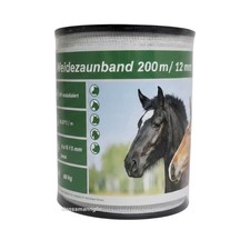 200 m Weidezaunband 12 mm 5 Niroleiter  wei&szlig; Weidezaun