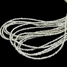 16 Inch Natural White Grey Diamond Rough Beads 1.5-3mm Uncut Strand For Jewelry