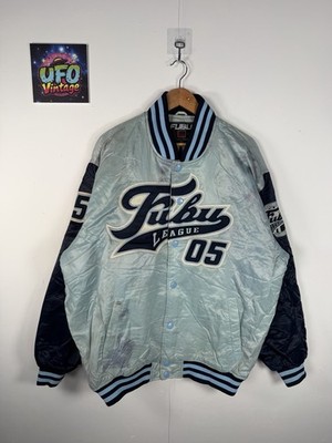 Vintage FUBU Bomberjacke Varsity Hip Hop 2000er Herren 2XL blau Sport Baseball