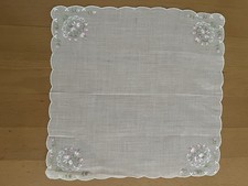 Taschentuch Stickerei Blume  Blumenstrauss Spitze Neu  Damen