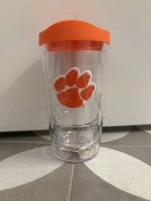 NEW Tervis Tumbler 16 oz Clemson Paw Print Orange Lid Insulated Made in USA