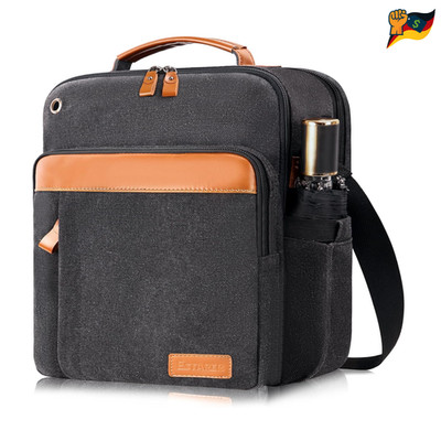 ESTARER Umhängetasche 13 Zoll Dunkelgrau Canvas Schultertasche
