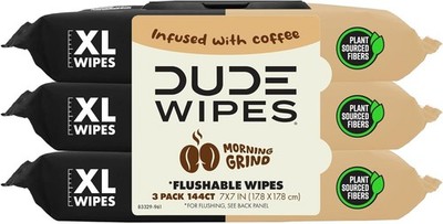 Wipes Morning Grind Flushable Wipes Coffee Scented Extra-Large Adult Wet Wipes