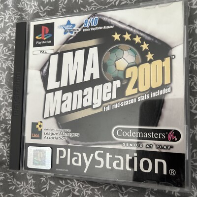LMA Manager 2001 Sony Playstation PS1 Football Management Game UK
