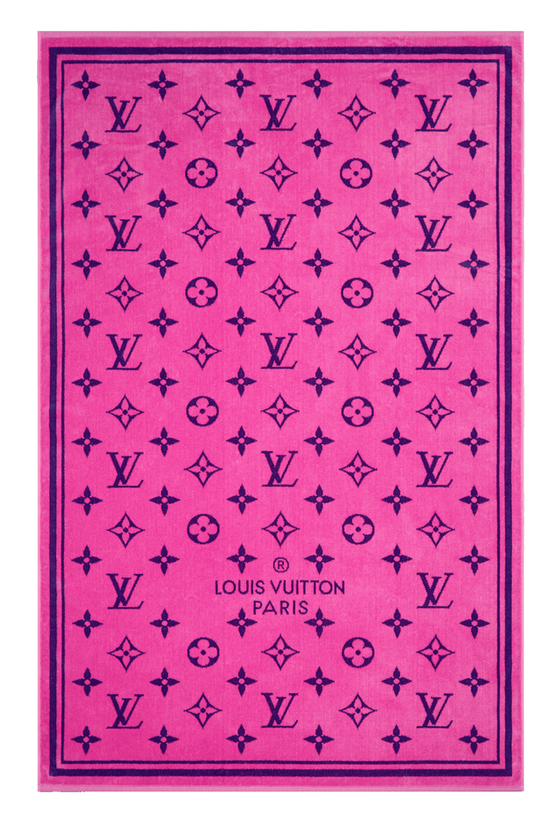 Louis Vuitton Drap Bain Hot Pink Purple Monogram Classic Logo Bath