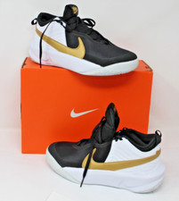 Nike Team Hustle D10 GS 'Black Metallic Gold' CW6735-002 Sz 6Y