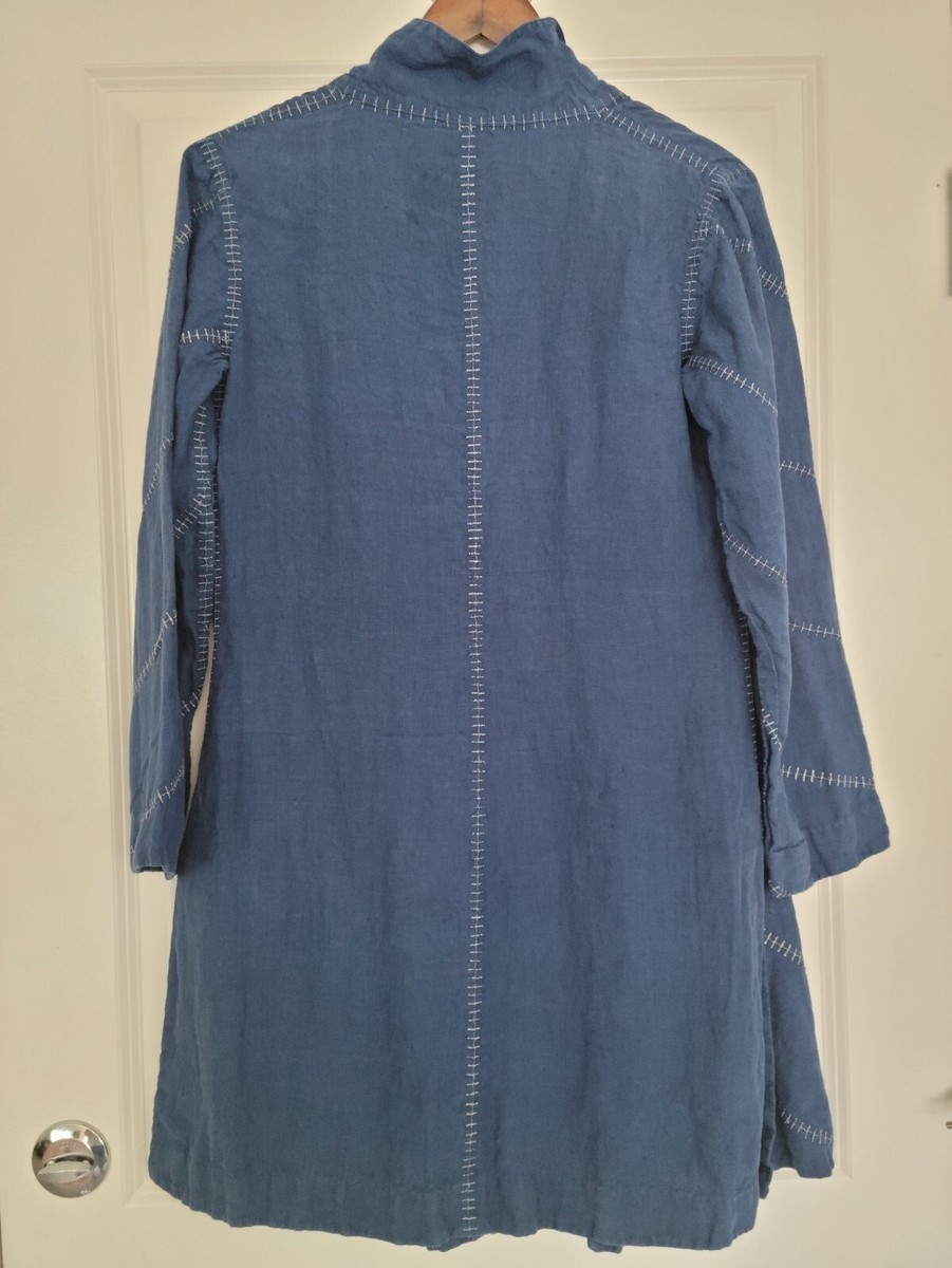 Cardigan Blue linen 100% size S | eBay