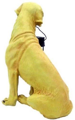 1-Pc Outdoor Garden Yard Landscape Yellow Labrador Dog With Lantern Solar Light - Picture 2 of 5