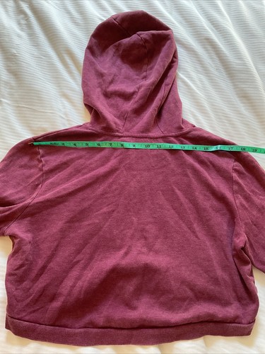 Material Girl - Hooded Cropped Long Sleeve Pullover Sweatshirt - Maroon - XL - Bild 7 von 13