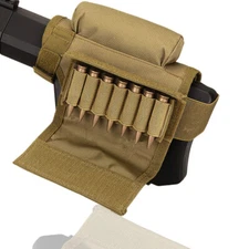 Tactical Butt Stock Rifle Cheek Rest Pouch Adjustable Bullet Holder Bag Ammo Pad