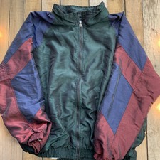 R&y Sport Zip Front Windbreaker Womens Jacket Size 2xl Green Blue Red