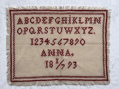 Alphabet Sampler Linen Cross Stitch Sampler 1970s Vintage 