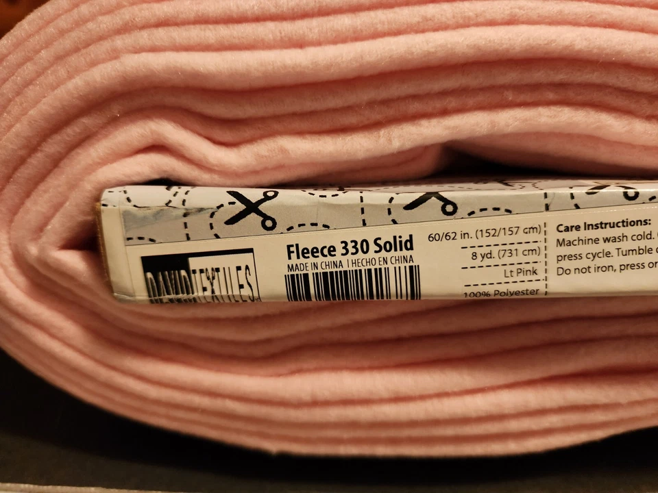 David Textiles Light Pink Fleece 8 yds Roll 60"/62" DT-6113-6A-2 - Image 3 of 4