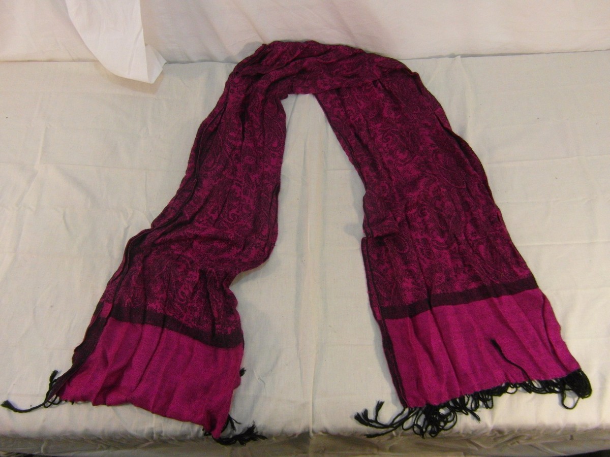 RUYISA Purple Black 100% Viscosa Scarf Wrap Around Extremely