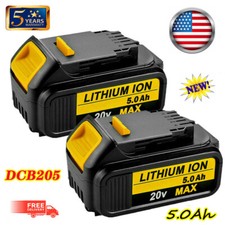 2Pack Lithium Ion Battery For DeWalt 20V 20 Volt Max 5.0AH DCB205 DCB206 DCB200