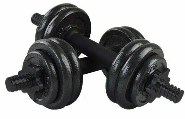 MuscleSquad Cast Iron Adjustable Dumbbells Set 13kg/18kg UK