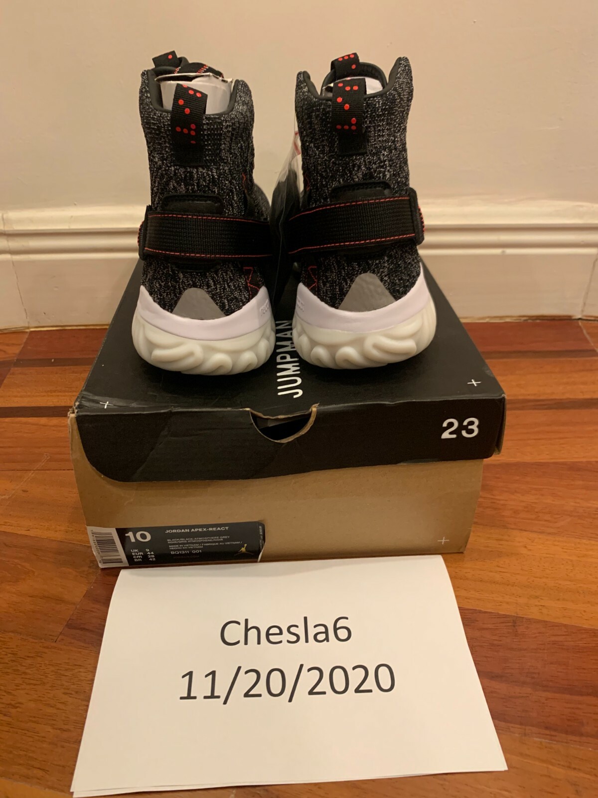 jordan apex react black atmosphere grey infrared 23