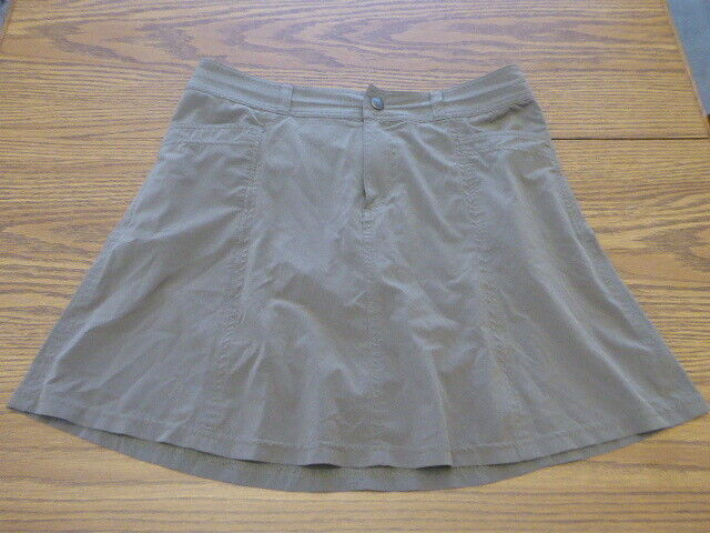 LL Bean Skort Skirt Women’s 8 Reg Gray Nylon Shorts Zip Pockets