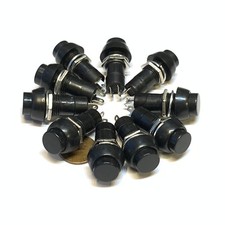 10 Pieces Black Latching PUSH BUTTON SWITCH DC 6A N/O normally open on/off
