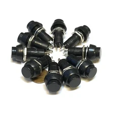10 Pieces Black Latching PUSH BUTTON SWITCH DC 6A N/O normally open on/off C30