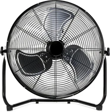 20" High Velocity Industrial Fan, Floor Fan, with 3 Speeds, 125W, Black