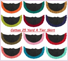 Women Cotton 25 Yard 4 Tiered Skirt Belly Dancing Ruffle GYPSY Flamenco Rock