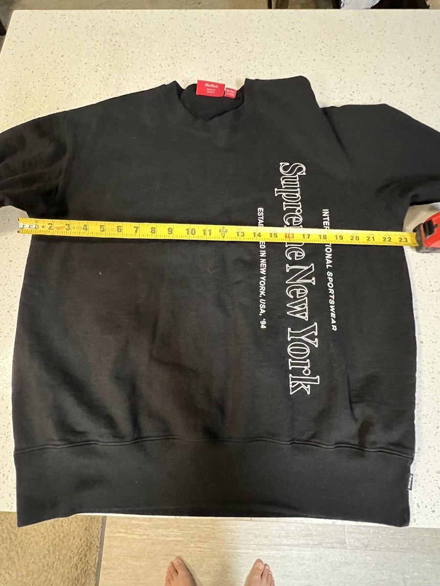 Supreme New York Side Logo Men's Crewneck Black Size M | eBay Supreme New York Side Logo Men's Crewneck Black Size M | eBay