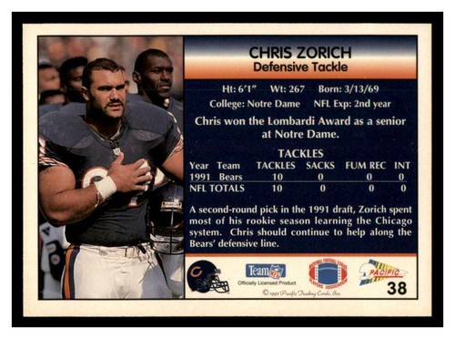 1992 Pacific NFL Football Pick Your Card With Stars & Rookies (1-250) - Picture 77 of 483