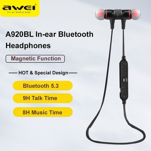 Awei A920BL Bluetooth Wireless Earphone Sport Earbuds HandsFree Headset Earphone - Afbeelding 1 van 9