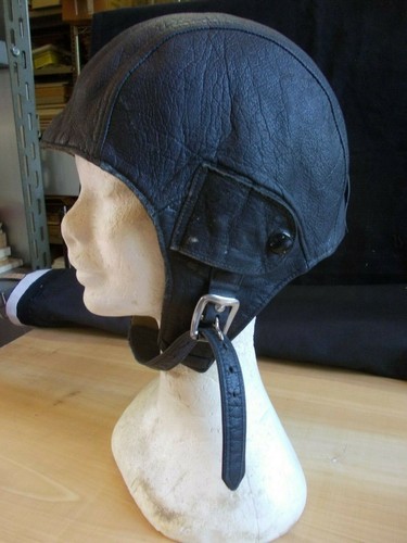 ANTICO CAPPELLO DA MOTOCICLISTA AVIATORE IN PELLE ORIGINALE | eBay
