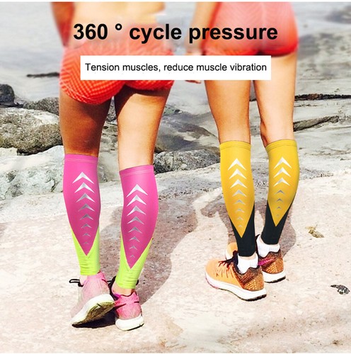 Compression Calf Support Sleeve Shin Splint Running Guards Socks Cycling Brace - Picture 8 of 9