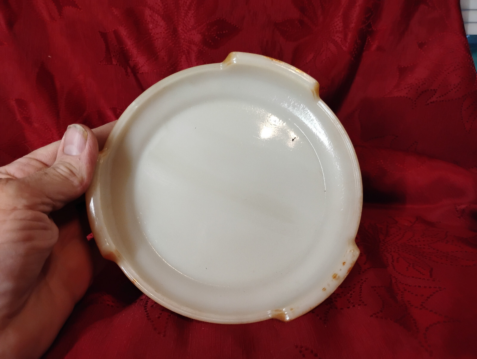 Fire King Anchor Hocking Peach Lustre Ivy Punch Bowl Set With 8 Cups  With Stand