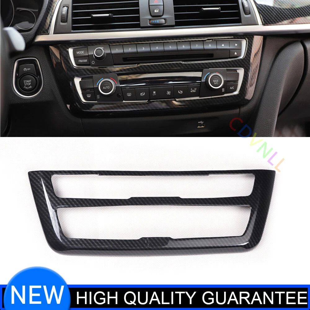 Central AC Button Control Panel Trim 1* For BMW 3 Series 2013-2019 Carbon Fiber