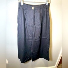 Asos NWT Women's Black Wide Leg Linen Pants Size 4