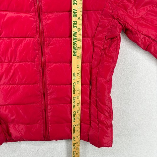 JCFS Jacket Girls XL Hoodie Puffer Full Zip Insulated Packable Nylon Red - Picture 13 of 14