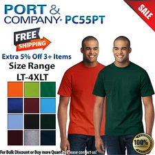 Port & Company PC55PT Mens Big & Tall Short Sleeve Core Blend Pocket T-Shirt
