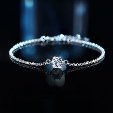 1CT D Color VVS1 Moissanite Bracelet for Women 925 Sterling Silver Pass Tester