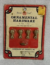 Royal Coat Ornamental Hardware #1430 Claws With Screws Brass Plated 1970