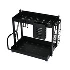 Household Essentials Metal 2-Tier Countertop Caddy, Black 14.25 in. L x 12 in. H