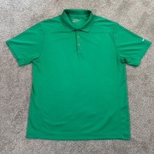 Nike Golf Men's L Tour Performance Dri-FIT Polo Shirt Green Short Sleeve Stretch