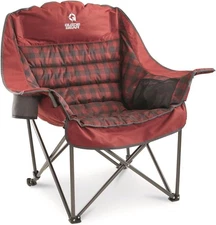 Oversized Extra Large Padded Camping Chair, Portable, Folding w/ Cup Holder