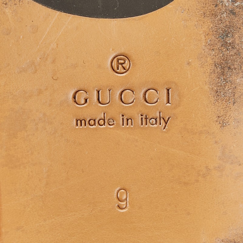 GUCCI Interlocking G Sandals Size: 9 Black Beige Boa Women's GUCCI thumbnail 10