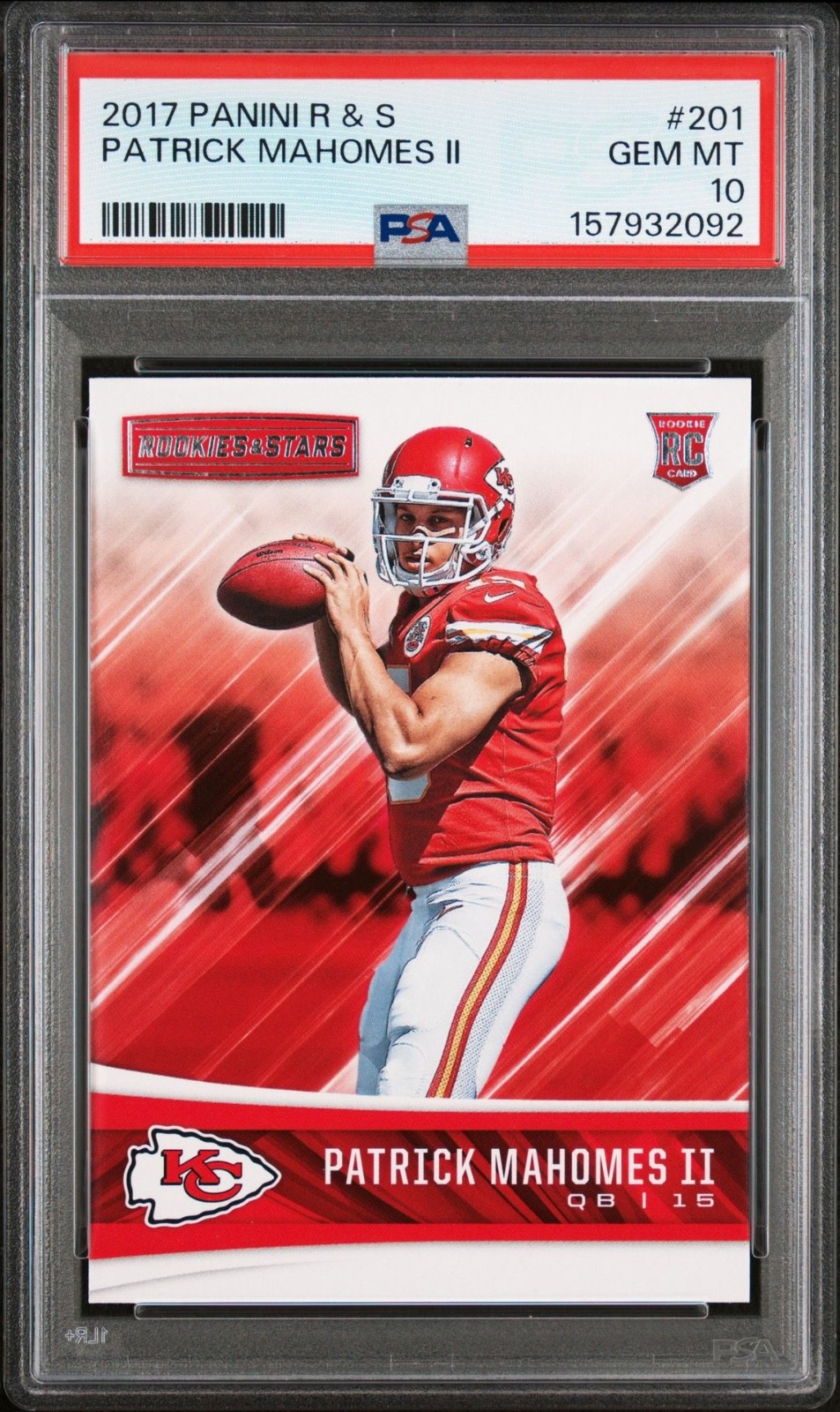 2017 Panini Rookies & Stars Patrick Mahomes II Rookie #201 PSA 10 Gem Mint