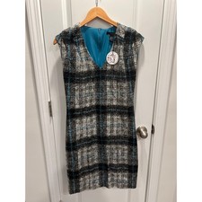 NWT Mango size medium plaid print sleeveless midi dress