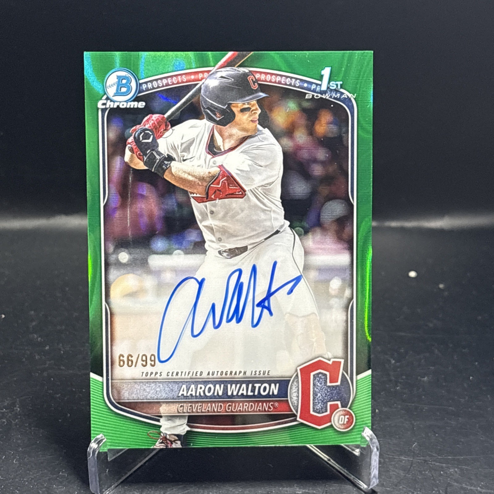 2025 Bowman Draft CPA-AWA Aaron Walton 1st Chrome True Green Refractor Auto /99