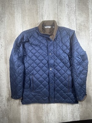 Peter Millar Mens Suffolk Quilted Jacket Mens Size L Blue $275 Pockets Snap Zip